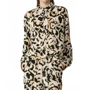 NEW FORTE FORTE velvet rose alchemy shirt in ink